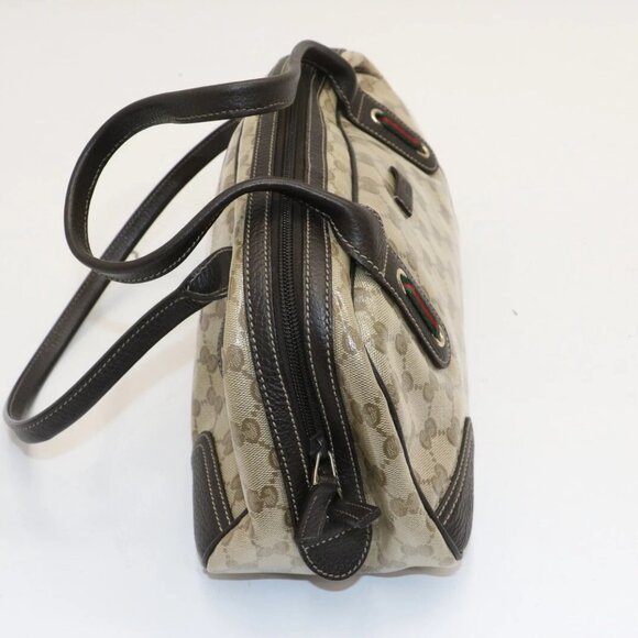 GUCCI Crystal Monogram Web Princy Boston - Brown - Picture 2 of 16